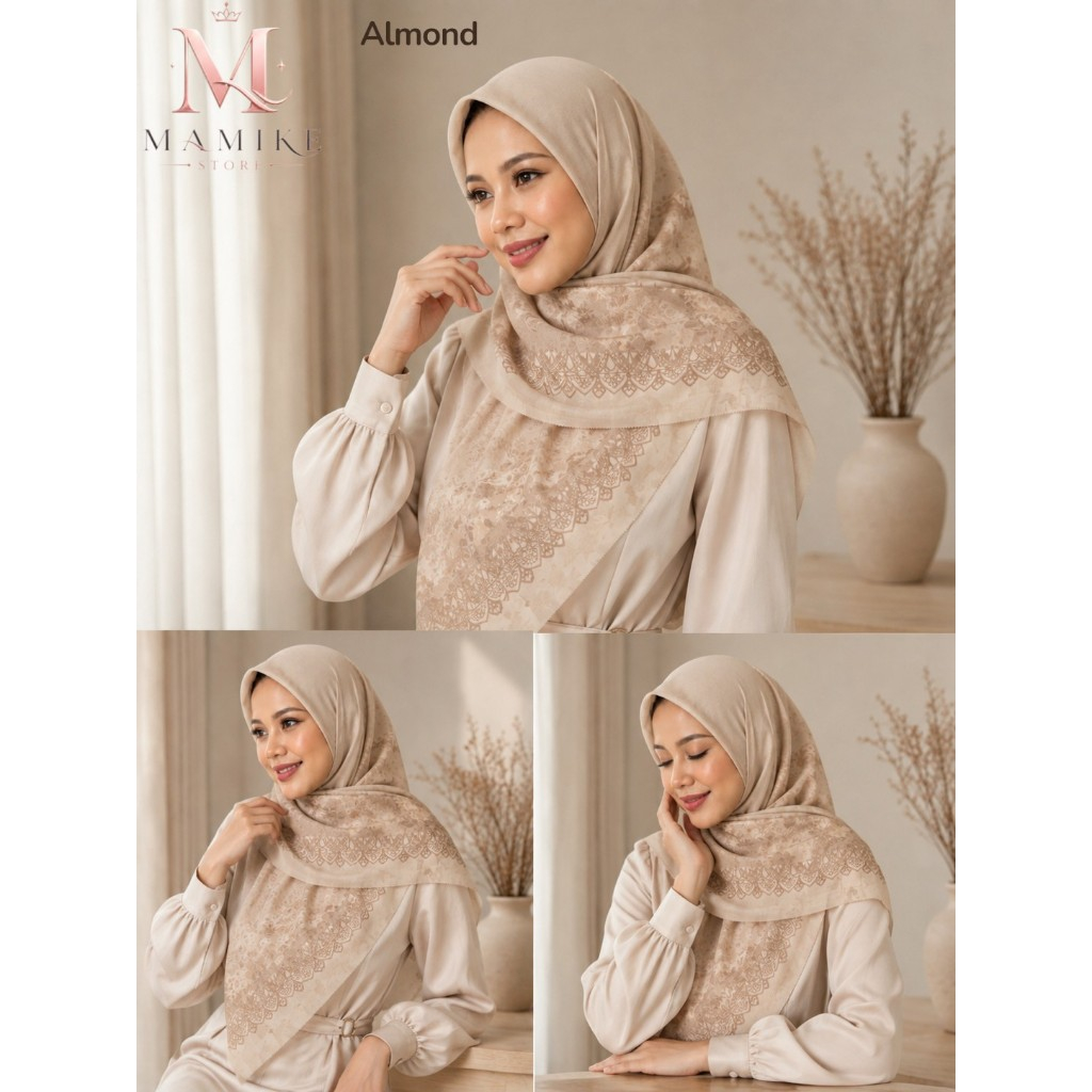 Buttonscarves Nada 3 Series - ผ้าพันคอ Voal ปกติ, ลาย Hijab Square, วัสดุ Voal นําเข้าระดับพรีเมียม