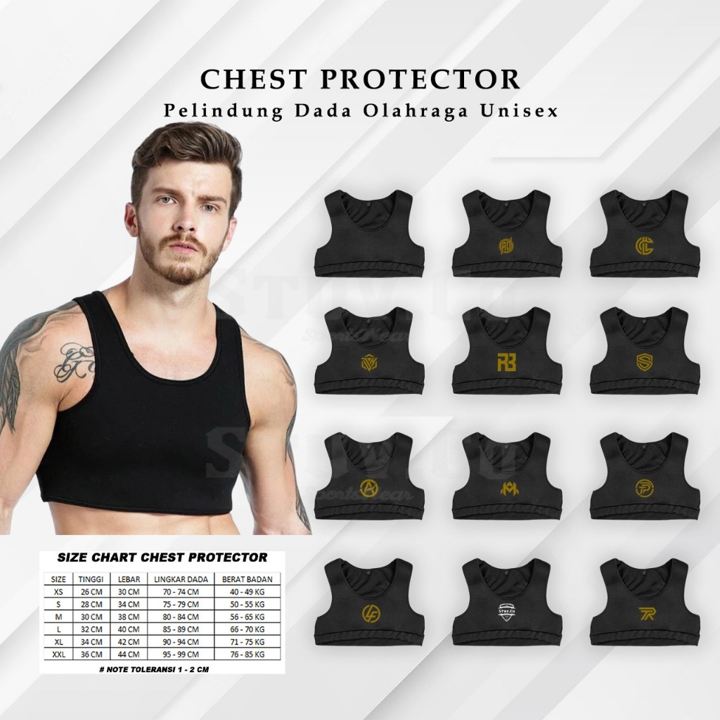 FOOTBALL VEST CHEST PROTECTOR UNISEX SPORTS CHEST PROTECTOR สีดํา