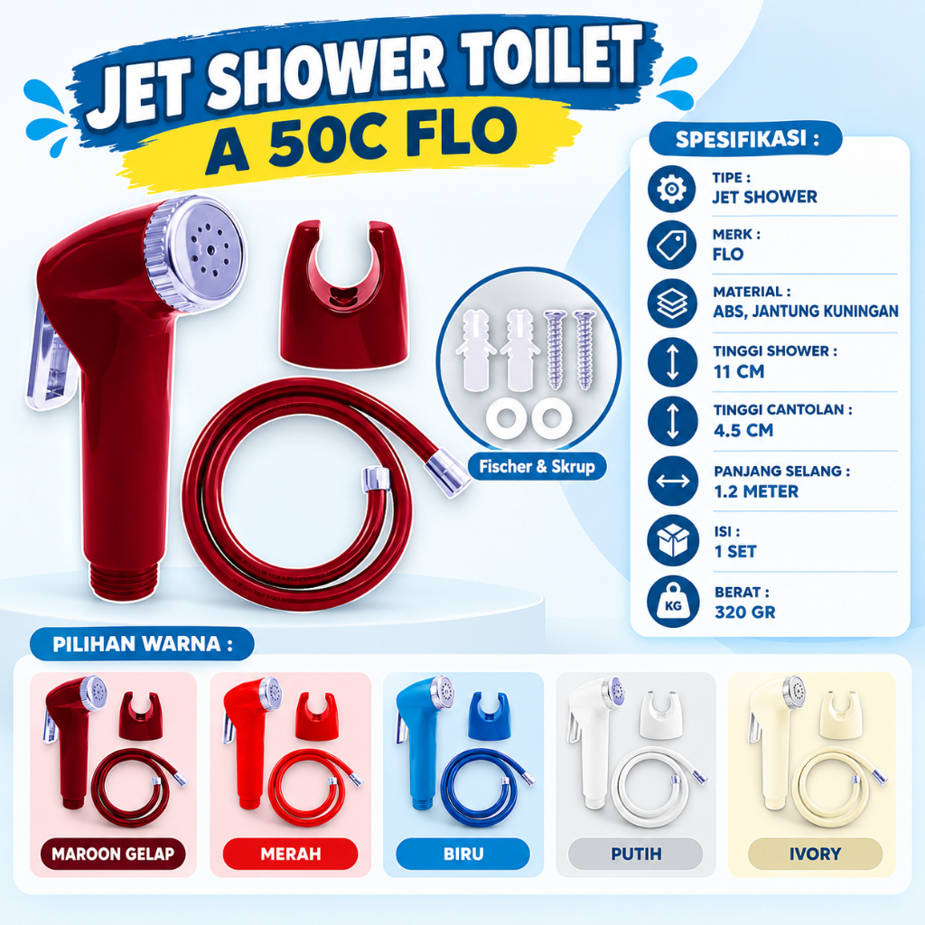 FLO JET SHOWER TOILET A 50C - QUALITY BIDET SET TOILET SPRAY BIDET CLOSET