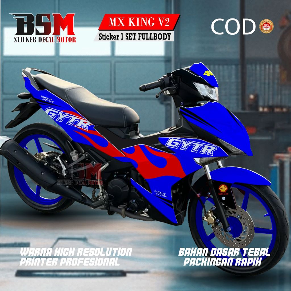 Decal Mx King New V2 Sticker Custom fullbody GYTR Fire Style