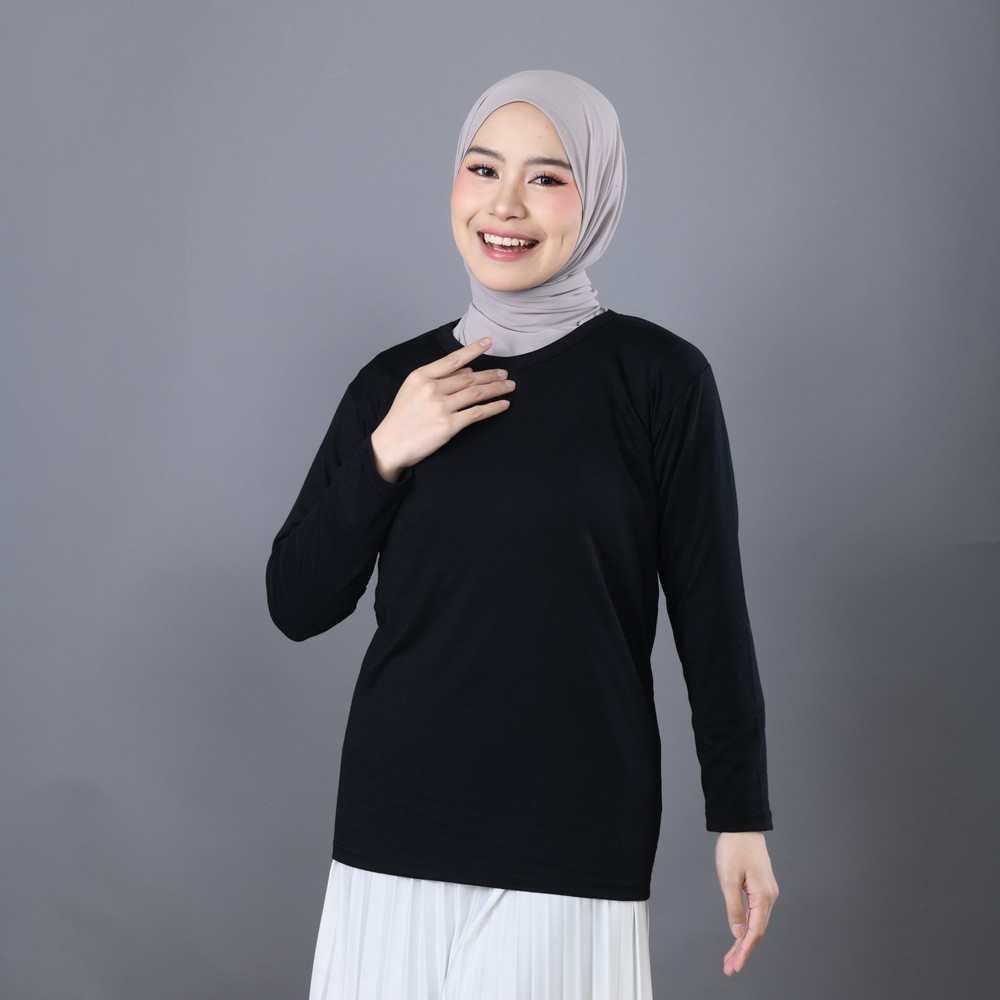 ADELOVA Manset เสื้อเบสิคคอวี สีดํา M15512 R30S6