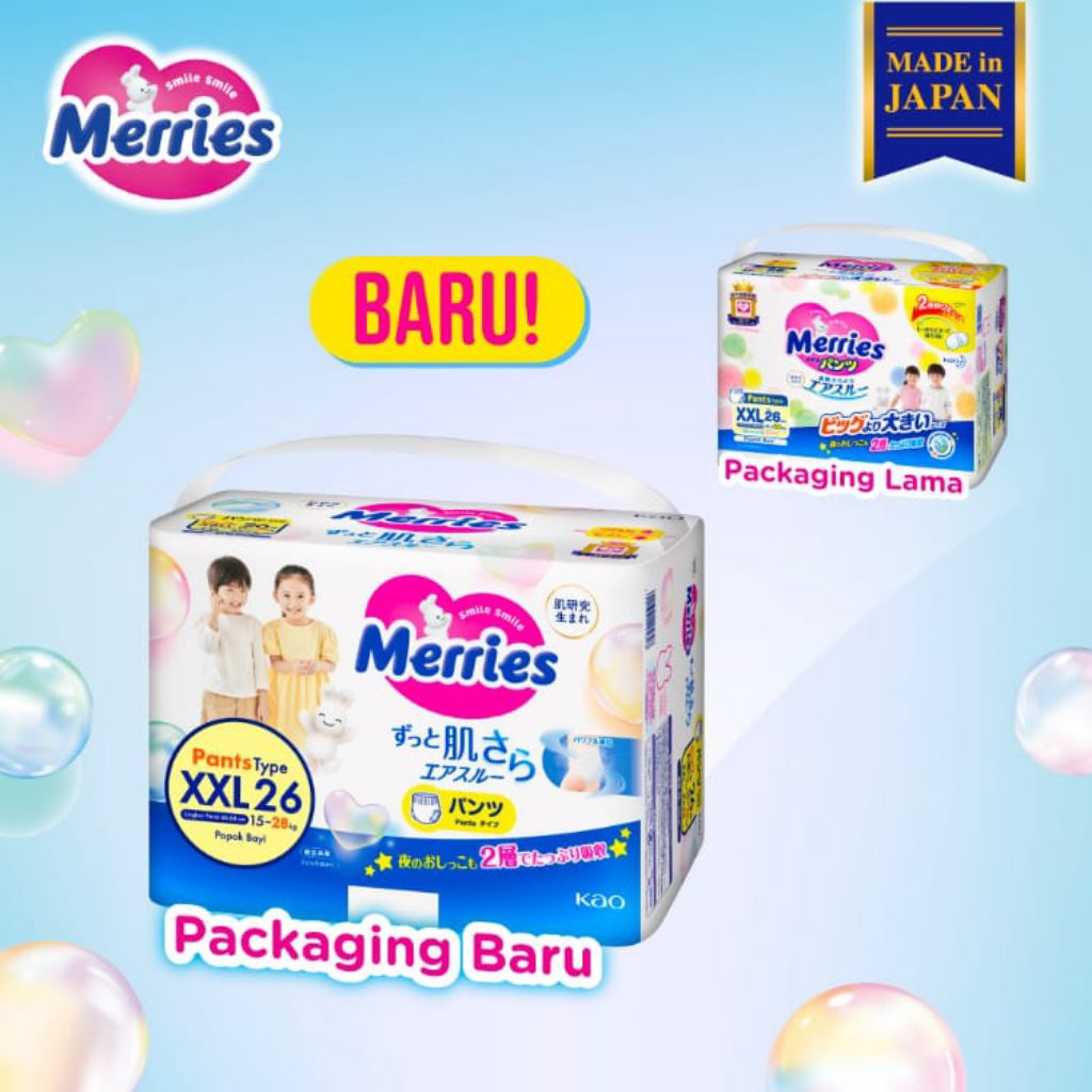 1 pcs & 2 pcs merries ผ้าอ้อมเด็กญี่ปุ่นพรีเมี่ยมกางเกงประเภท 2XL XXL Repac 3xl XXXL Pampers ผ้าอ้อม