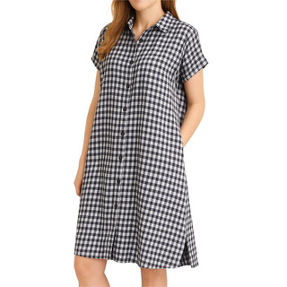 Daster Kotak Nindy Kancing Depan Lengan Pendek Murah | Dress Kotak Casual Wanita Daily Wear Adem LD 110 Pb 100 Jumbo