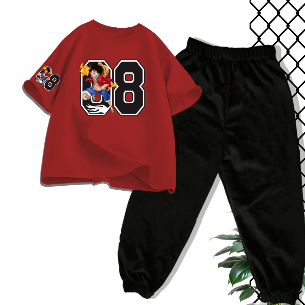 CLSTORE SUITS สําหรับ BOYS AND GIRLS 5-12 YEARS JOGGER PANTS Luffy08 One Piece