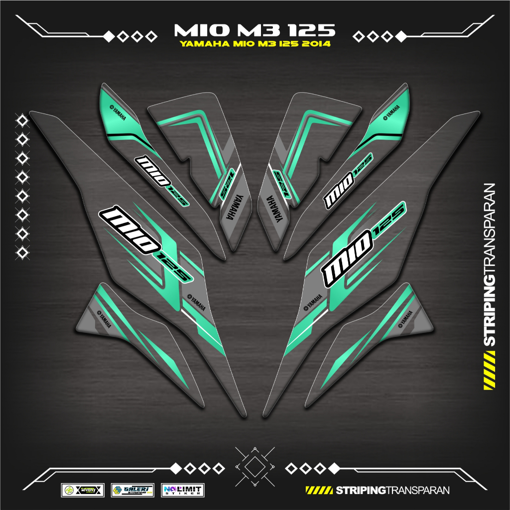 แถบสะท้อนแสง UV MIO M3 125 K6 MOTIF YAMAHA MIO M3 125 สติ๊กเกอร์ใส MIO M3/S/Z 125