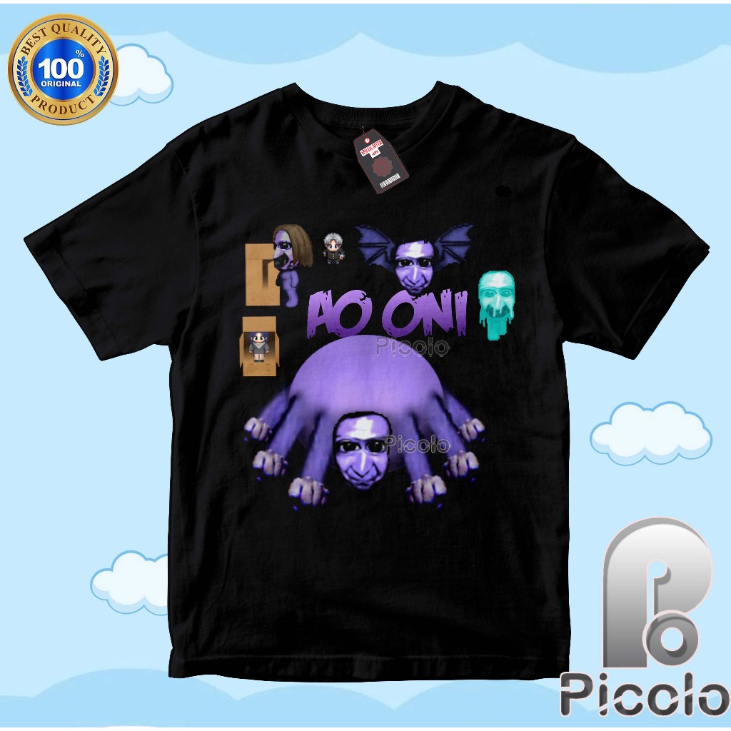 (FREE NAME) ใหม่ล่าสุด AO ONI ANIMATION MOTIF CHILDRENS TOP เสื้อยืด, COTTON MATERIAL