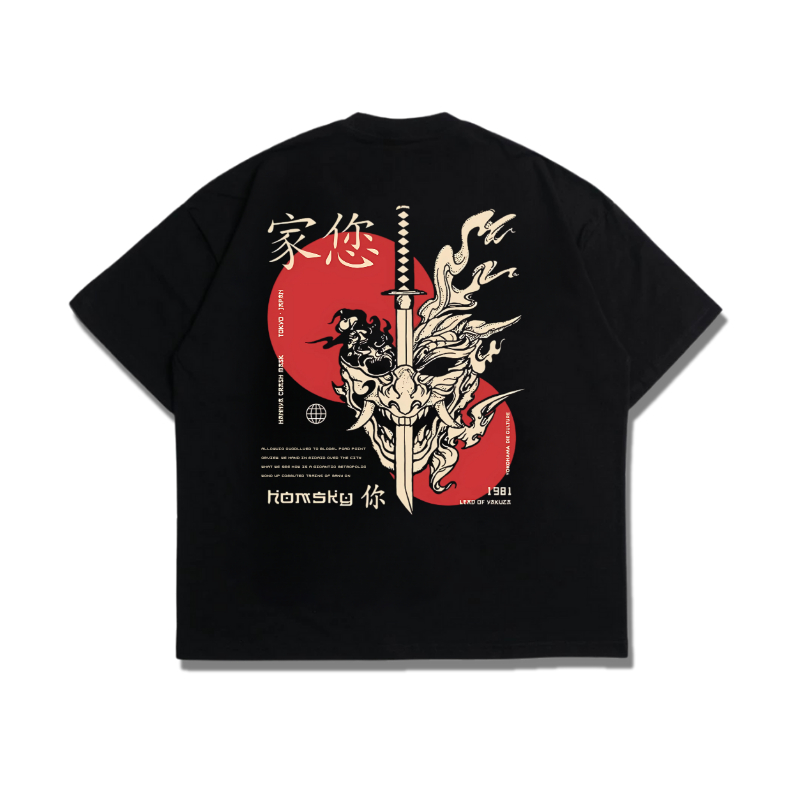 Pierdev Oversize Relaxed Black Soft Color Heavy Cotton T-Shirt - YAKUZA AGILITY