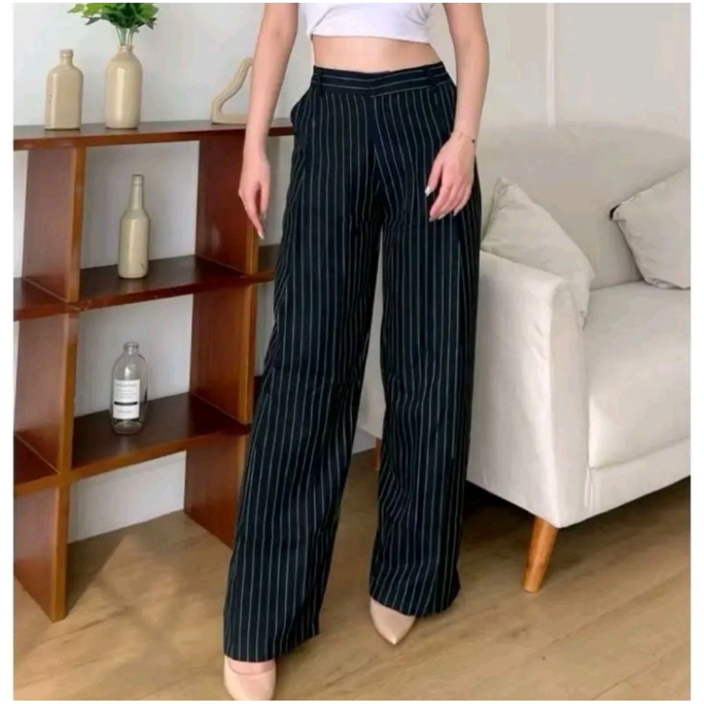 JESHNAID ALULA STRIPE LOOSE PANTS / LOOSE PANTS / STRIPE PANTS / กางเกงขายาวผู้หญิง