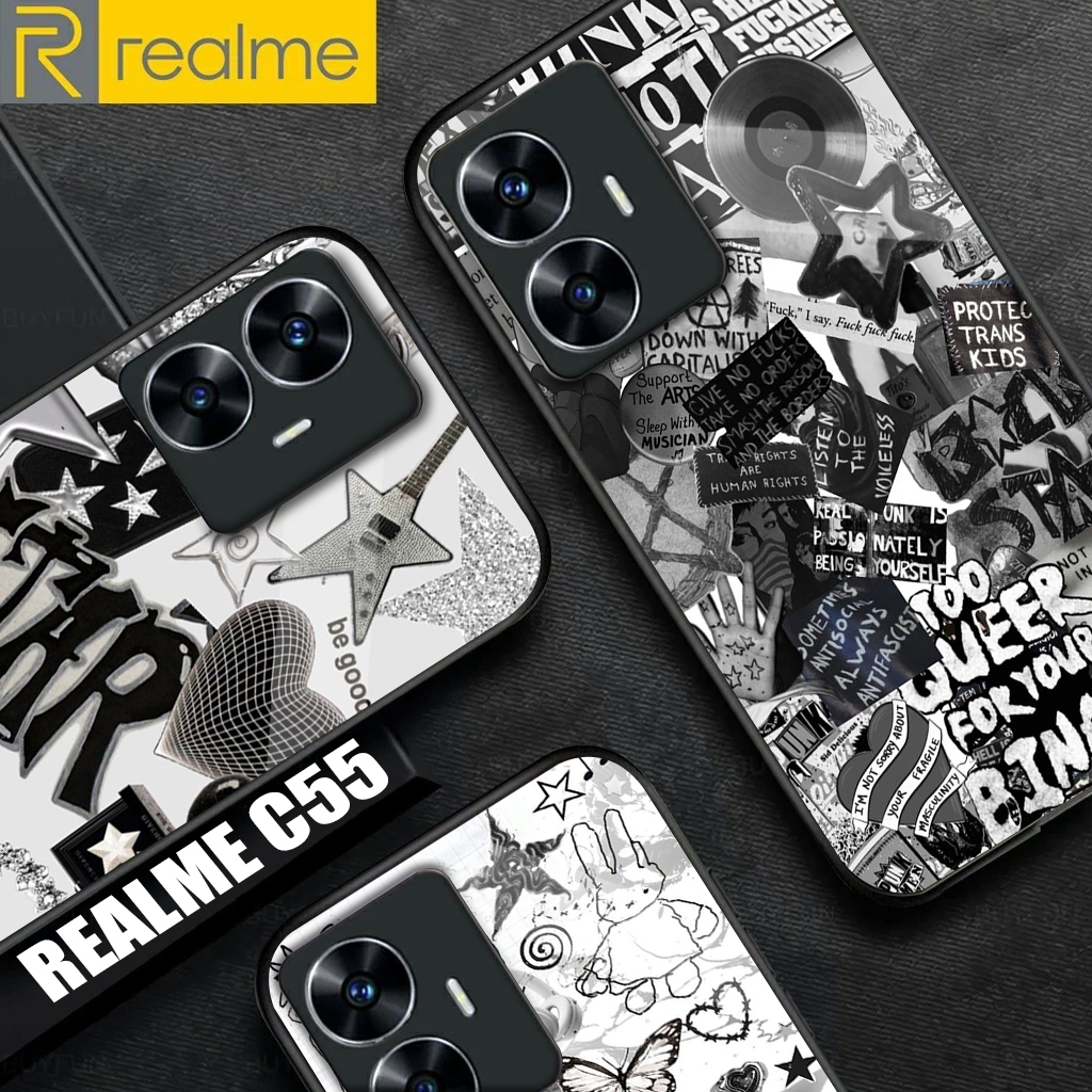 เคสโทรศัพท์ Realme C55 Glossy Glass Softcase ล่าสุด - ตัวป้องกันโทรศัพท์ - อุปกรณ์เสริมโทรศัพท์ - เค