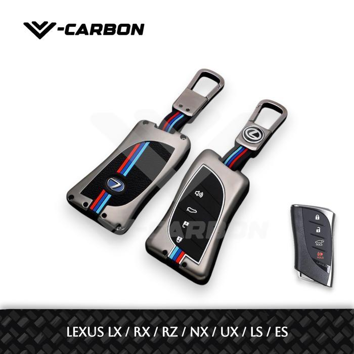 V-Carbon Metal Key Cover Smartkey Casing Metal Key Cover Lexus LX LX600 | RX RX300 RX350h RX450h RX5