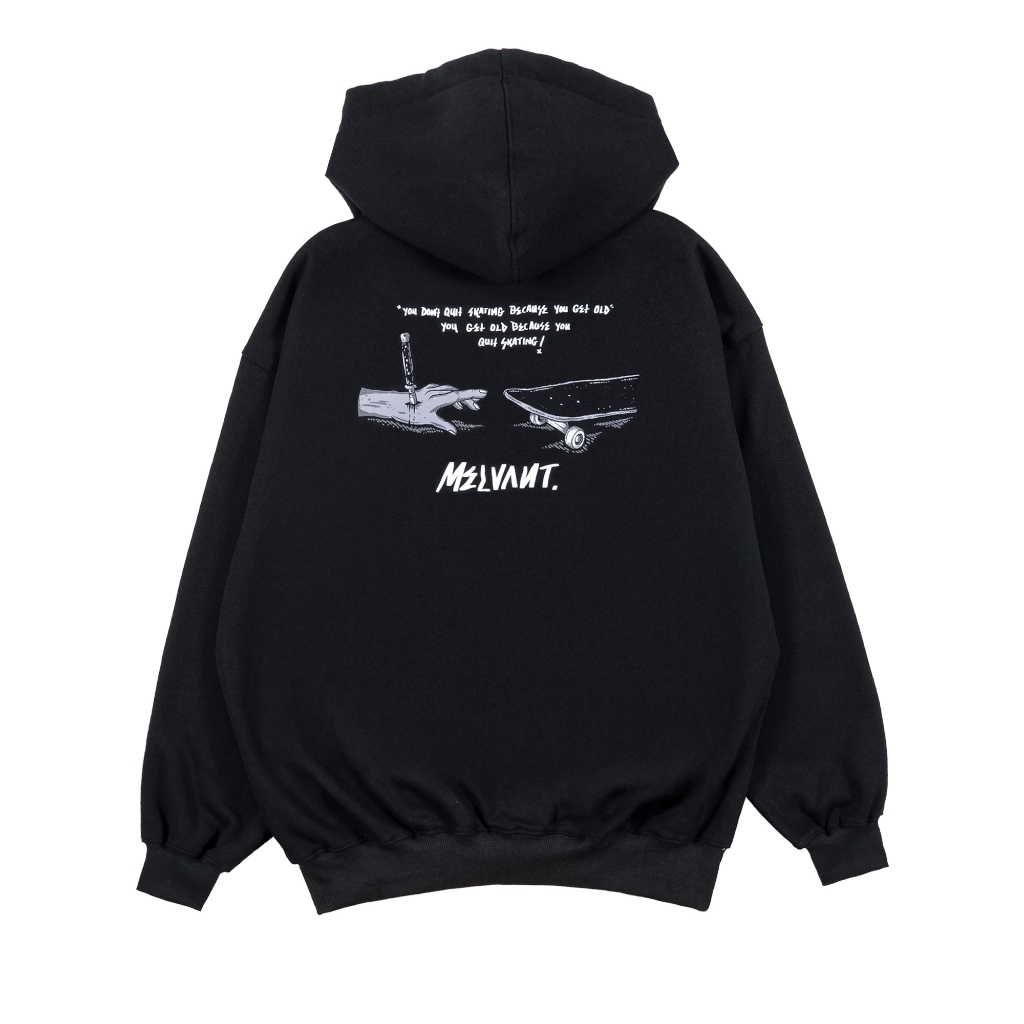 MZH QUOTE BLACK - MELVANT ZIPPER HOODIE