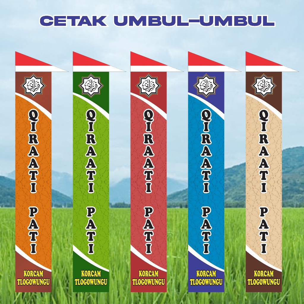 พิมพ์ที่กําหนดเอง TPQ QIRAATI ผ้าปิดผนึกพร้อมชื่อและโลโก้ / ผ้าที่กําหนดเองพิมพ์ขนาด 55 X 400 ซม.