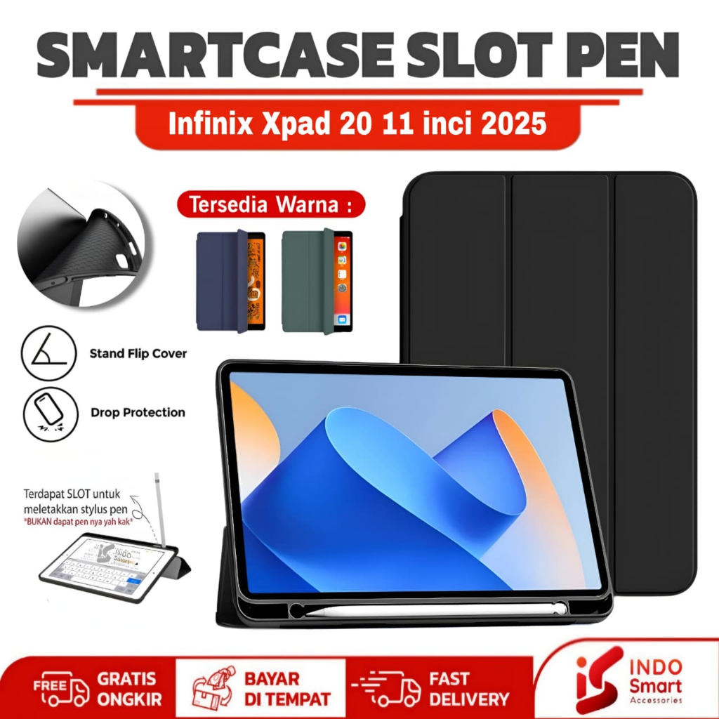 เคส Infinix XPad 20 | ปลอก Infinix Xpad 2025 | SmartCase Slot Pen Flip Cover - Infinix XPad 20