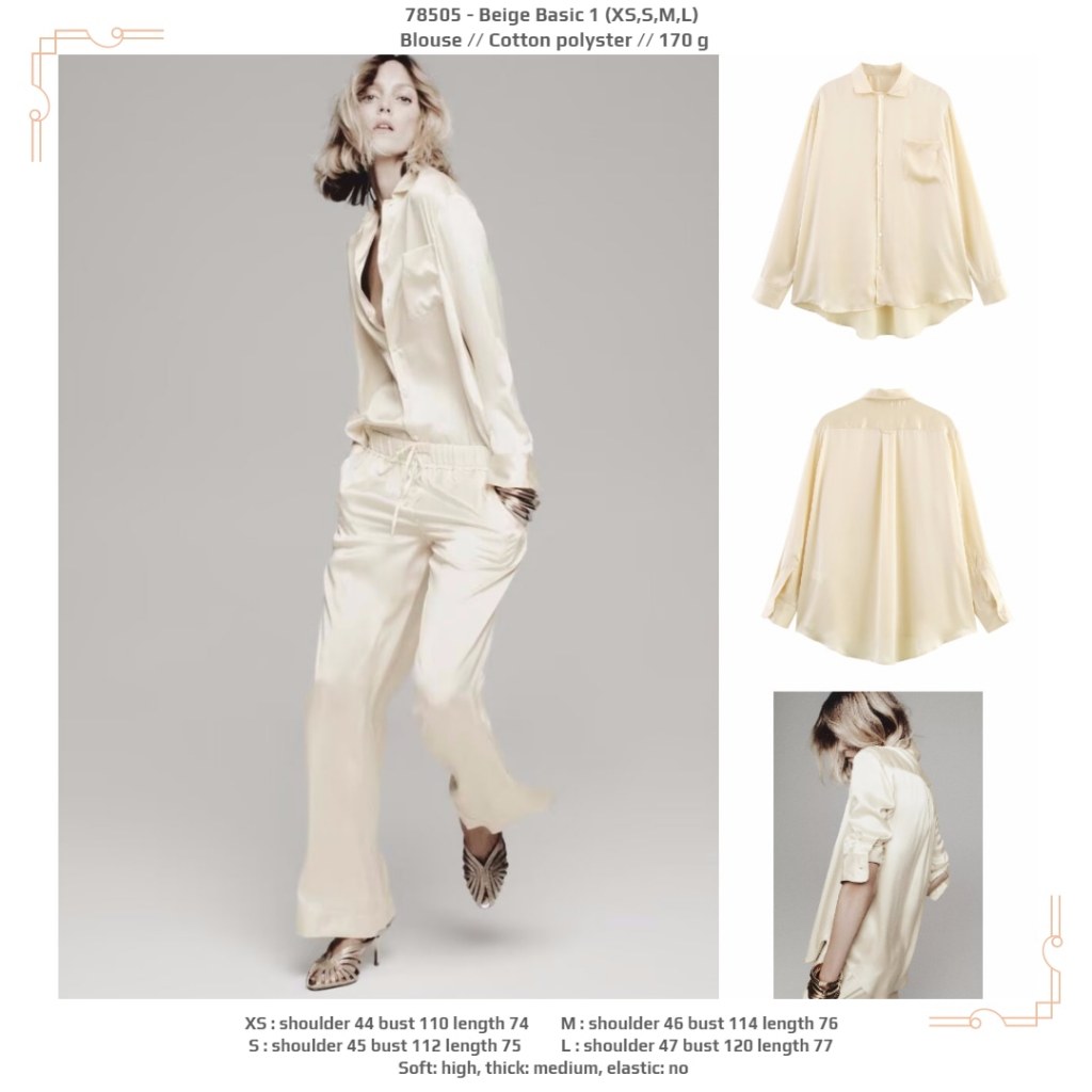 LHR0R - สีเบจเบสิค 1 (XS,S,M,L) - เสื้อเบลาส์ LHR05