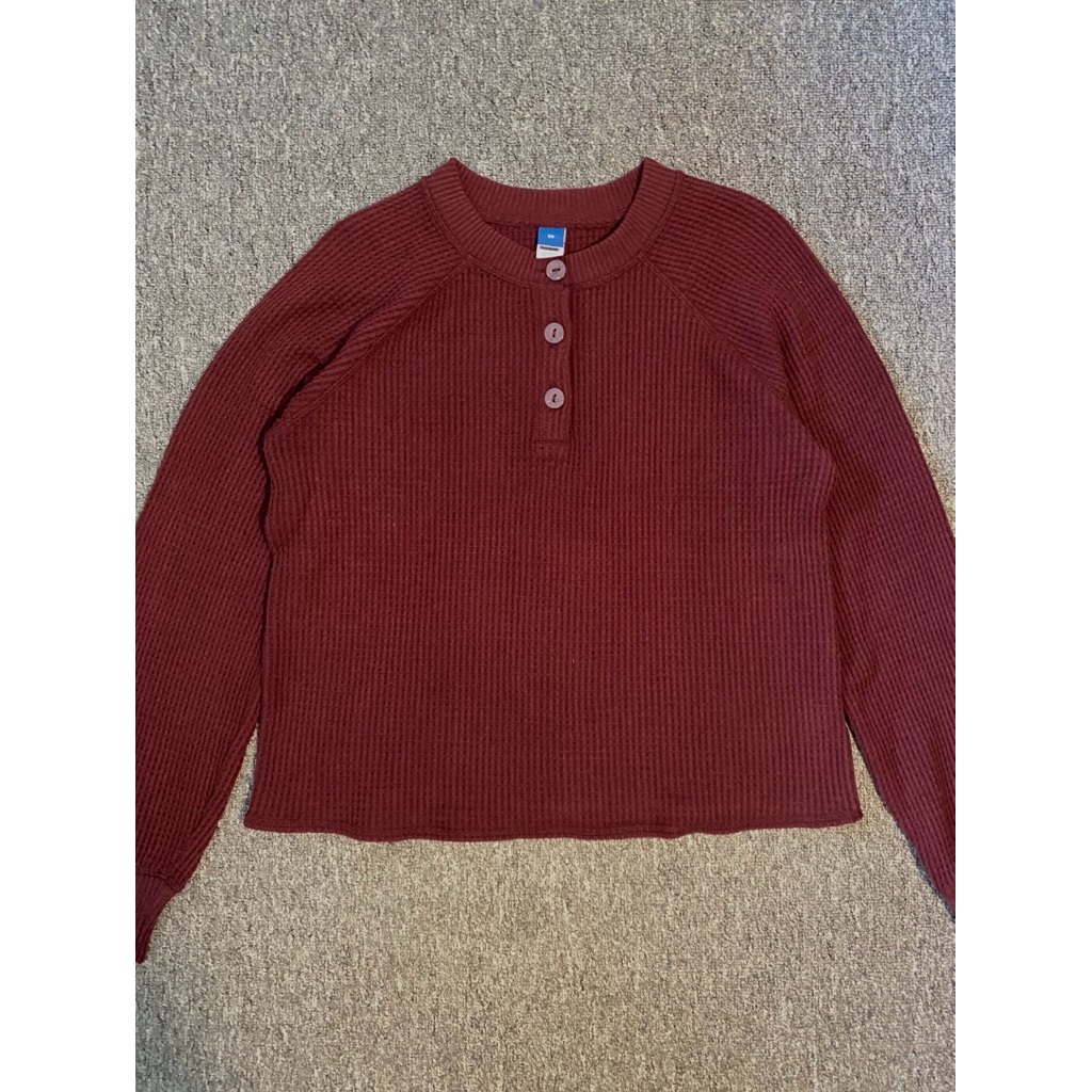 เสื้อ Henleyถัก Henley Waffle Old Navy