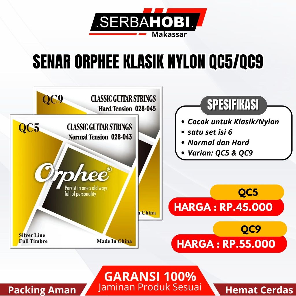 สายกีต้าร์ Orphee Nylon Classic QC5/QC9