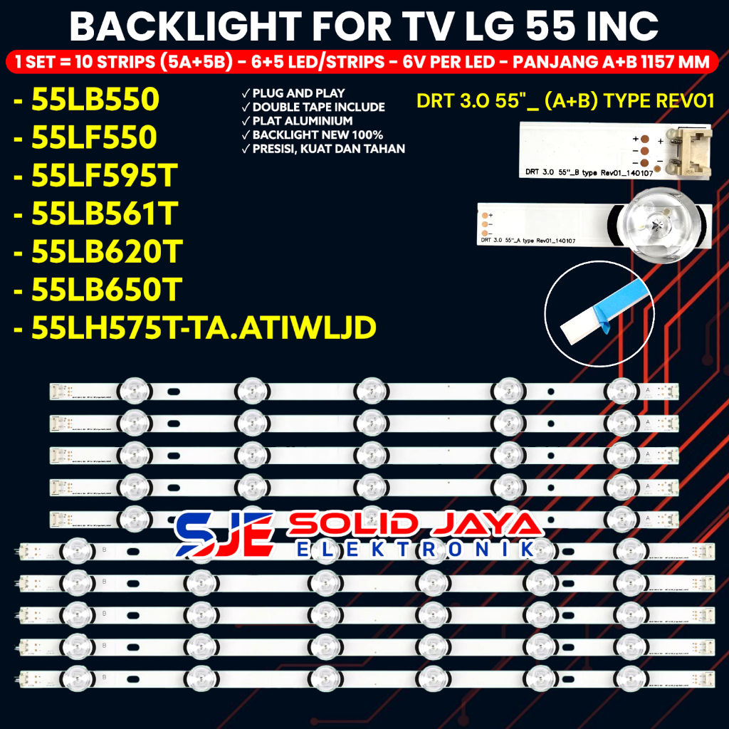 LG 55 นิ้ว LED TV BACKLIGHT 55LB550 55LF550T 55LF595T 55LB561T 55LB650T 55LB582T 55LB575T 55LB550