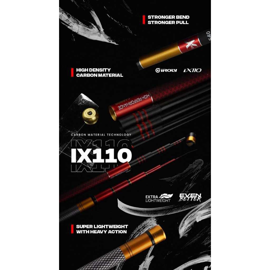 IROLY IX110 360-630 CM RIGID CARBON MATERIAL TEGEK ROD