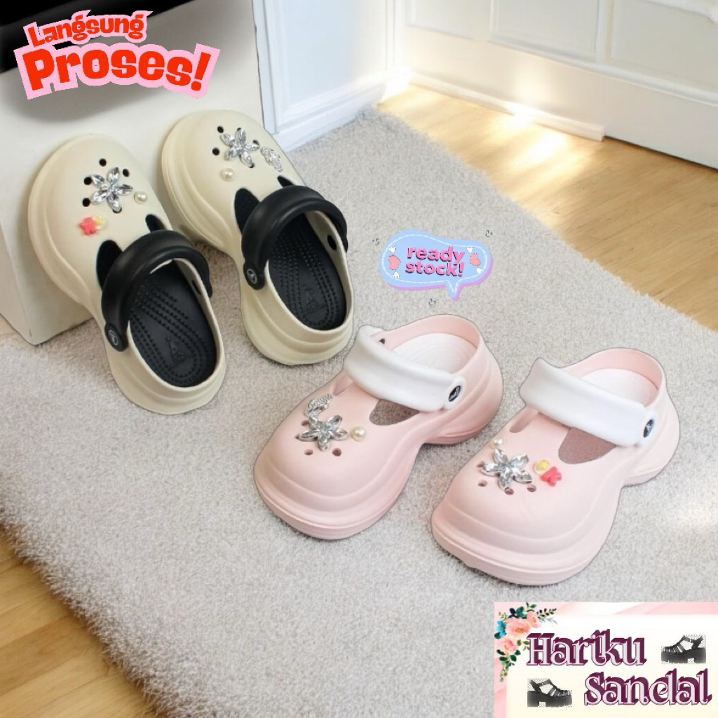 รองเท้าแตะผู้หญิง Baim NEW TRENDY พรีเมี่ยมหนา Jibitz Beautiful Balance Bloom 823-A