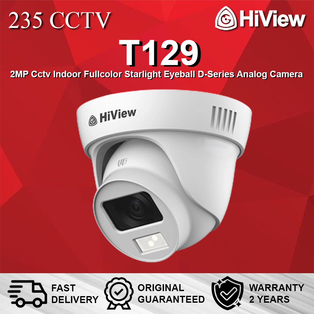 HIVIEW T129 2MP ในร่ม Cctv Fullcolor Starlight Eyeball D-Series กล้องอะนาล็อก
