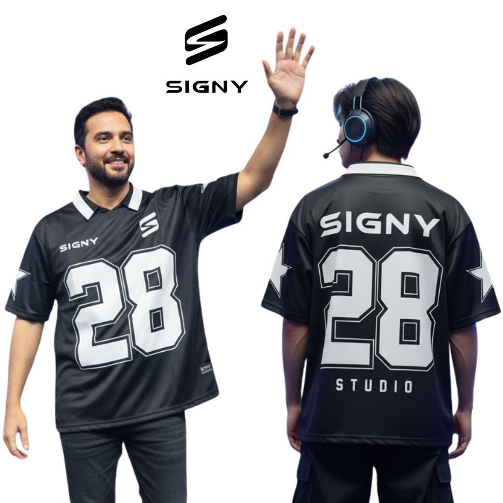 SIGNY WORLDWIDE - SIGNY STUDIO OVERSIZE JERSEY Cotton Milano anti UV Black Jersey Distro สีดํา Unise