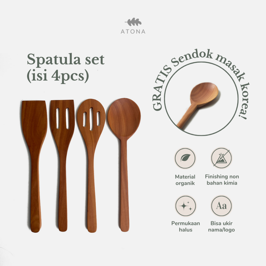 WOODEN SPATULA - WOODEN SPATULA SET (CONTENTS 4)