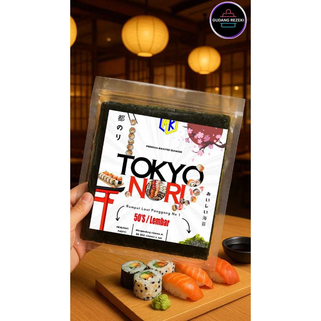 SUSHI NORI 50 แผ่น SUSHI NORI 50 แผ่น HALAL MUI SEAWEED - TOKYO NORI 50 แผ่น