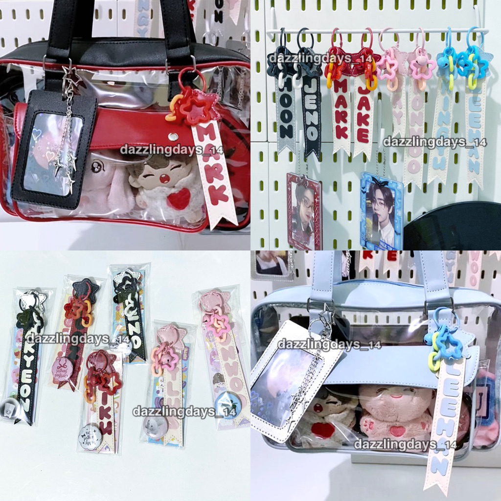 GANTUNGAN KPOP CHARM NAME BAG / CUSTOM NAME KEYCHAIN COQUETTE / KEYCHAIN BAG CHARM / LACE BAG CHARM 