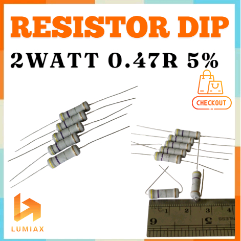 R ตัวต้านทาน 2w 2Watt 0.47 Ohm 0R47 0.47ohm เทอร์ไลซ์ 2 วัตต์ 5% 0R47