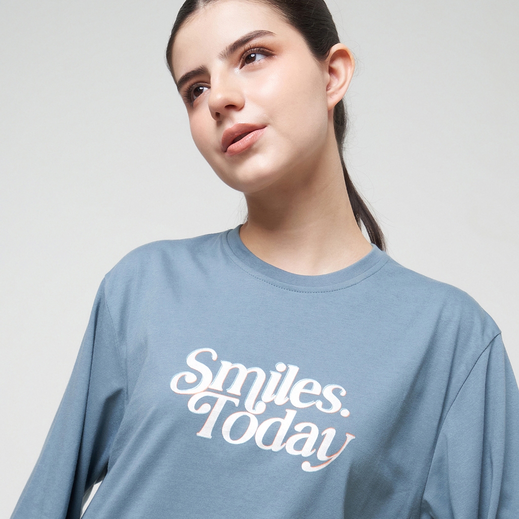 MCB เสื้อยืดกราฟิกพื้นฐาน Oversize Smiles Today Stormy Weather / Caramel Cafe | 2907025.08025