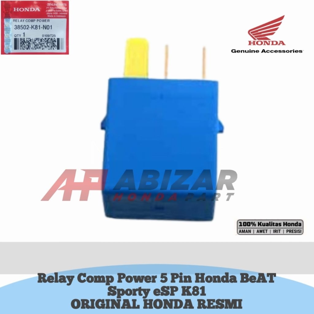 38502-K81-N01 รีเลย์ Comp Power 5 Pin Honda BeAT Sporty eSP K81 ต้นฉบับอย่างเป็นทางการ HONDA