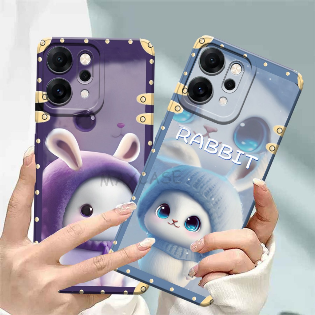 M0P Softcase Hp Oppo Reno 14 Pro ล่าสุด 2025 Rabbit Motif Hp Case Frame - เคส Hp ปัจจุบัน - กล้องซิล