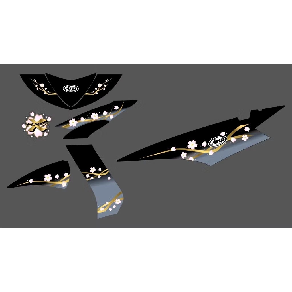 TRANSPARENT STRIPING MIO SOUL CARBON ARAI SAKURA FLOWER