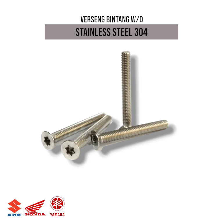 (5 ชิ้น) Verseng Bolt M6 x 20 / Verseng w/o Pin M6 x 20 / Bolt Without Pin 5mm X 20mm STAR BOLT COUN