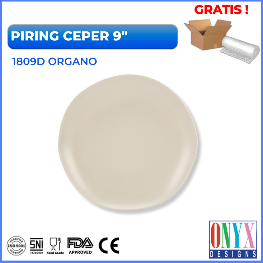 Onyx 9 นิ้วเมลามีนจานอาหารค่ําแบน Organo Series - 1809D