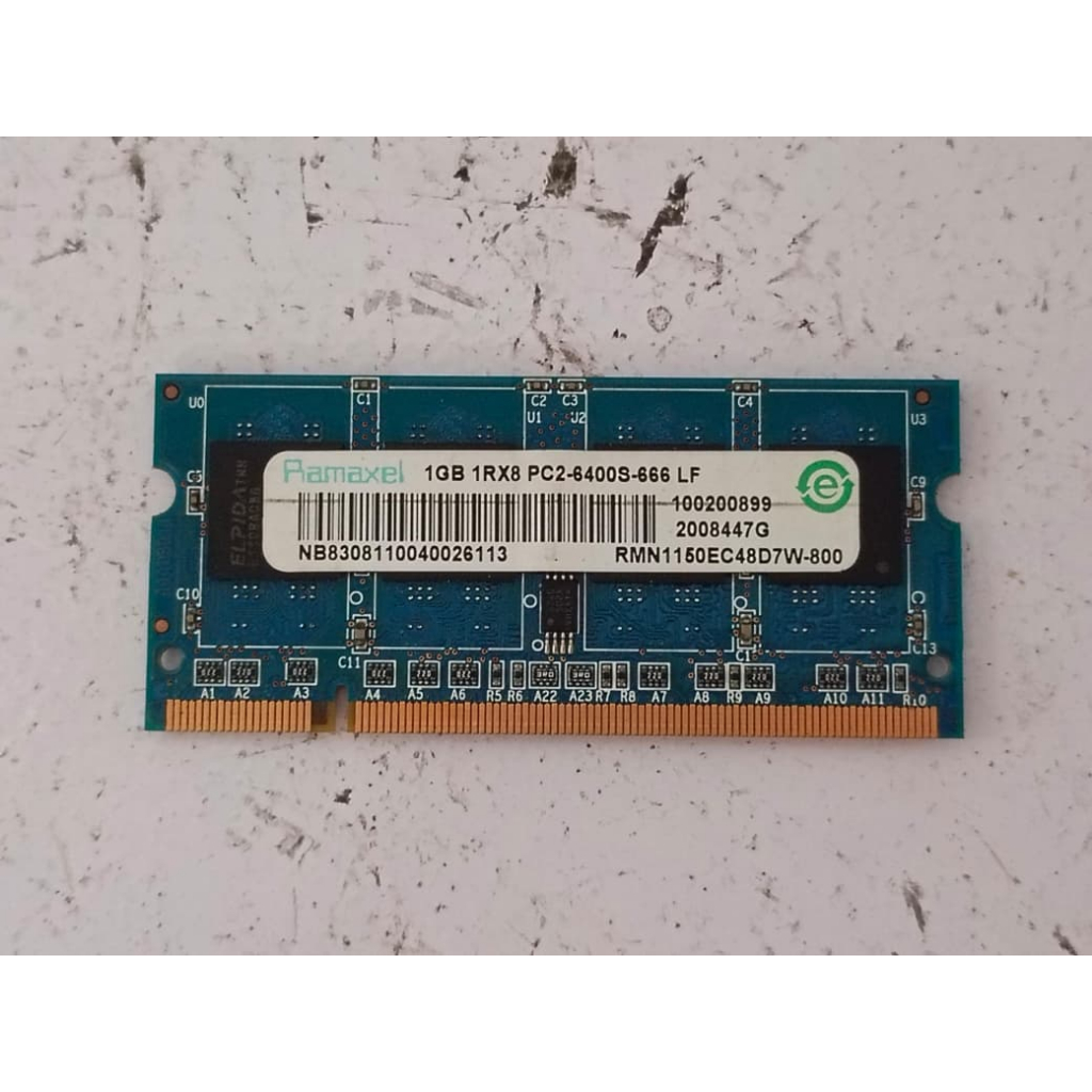 MEMORY RAM SODIMM DDR2 RAMAXEL 1GB 1RX8 PC2-6400S-666 - ercomp1