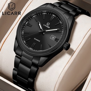 LICARR  Stainless Steel Jam Merek Jam Tangan Pria Mewah  Tangan  Tangan Olahraga Original Kasual Bisnis Kuarsa  Fashion Tanggal Tali  Tahan Anti Air Jam 9566