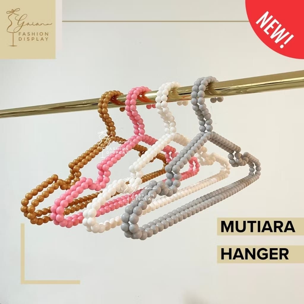GANTUNGAN Aesthetic Clothes Hanger Plastic Mounte Hanger Pearl Clothes Clothes Display Hantag Clothe