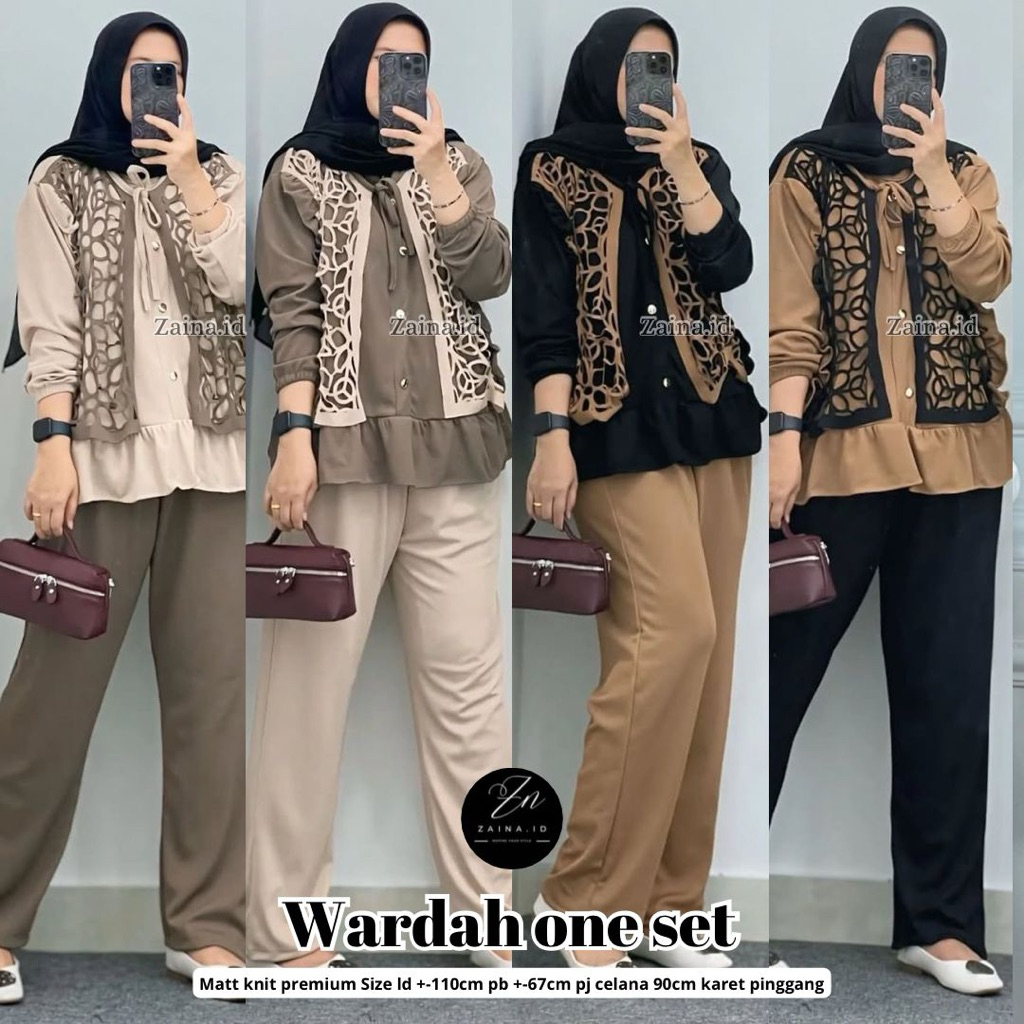 WARDAH ชุดเสื้อยืดถักผู้หญิงรุ่นล่าสุดของ WARDAH ชุดกางเกงอินเทรนด์