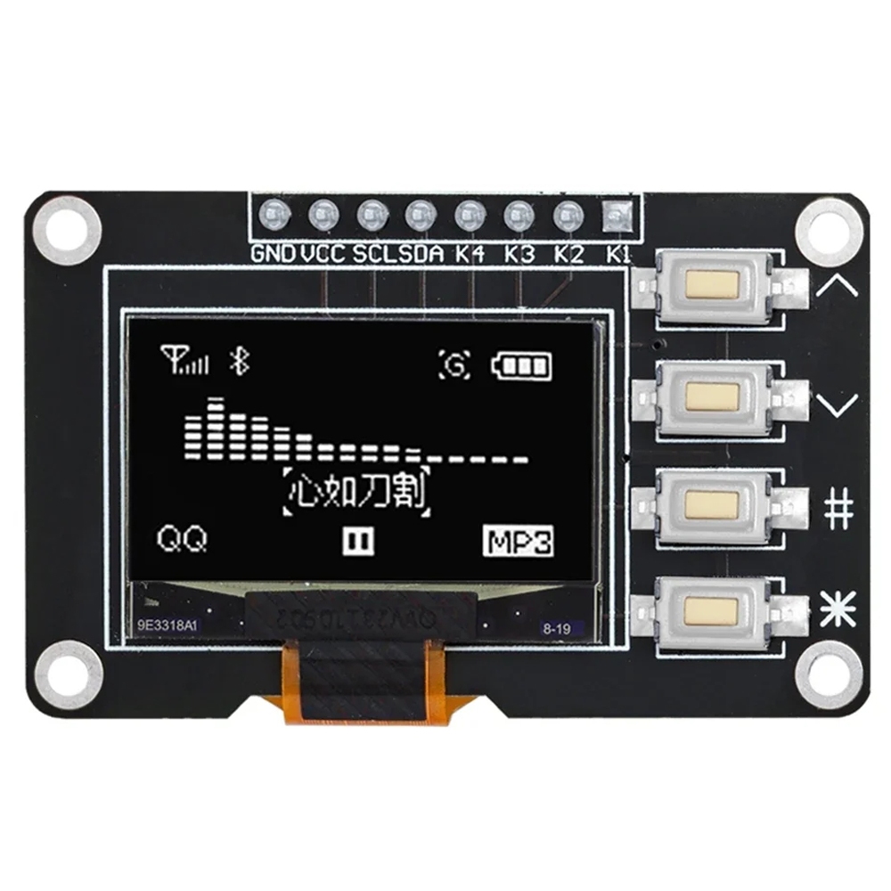 จอแสดงผล OLED IIC สีขาว 4 ปุ่ม 0.96 นิ้วจอแสดงผล OLED SSD1315 I2C สําหรับ Arduino