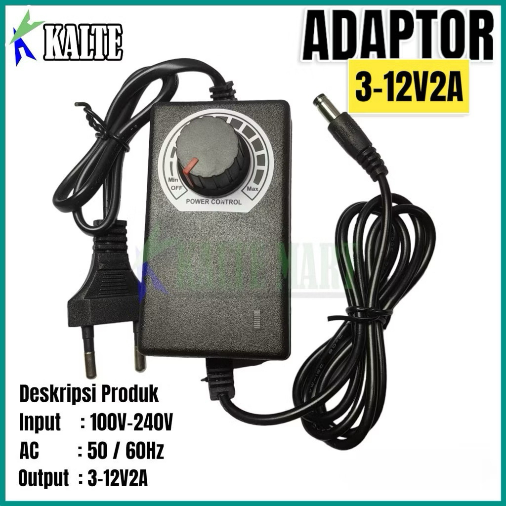 อะแดปเตอร์ไฟแบบปรับได้ Dimmer / DC Dimmer Adapter 3 - 12V 2A AC