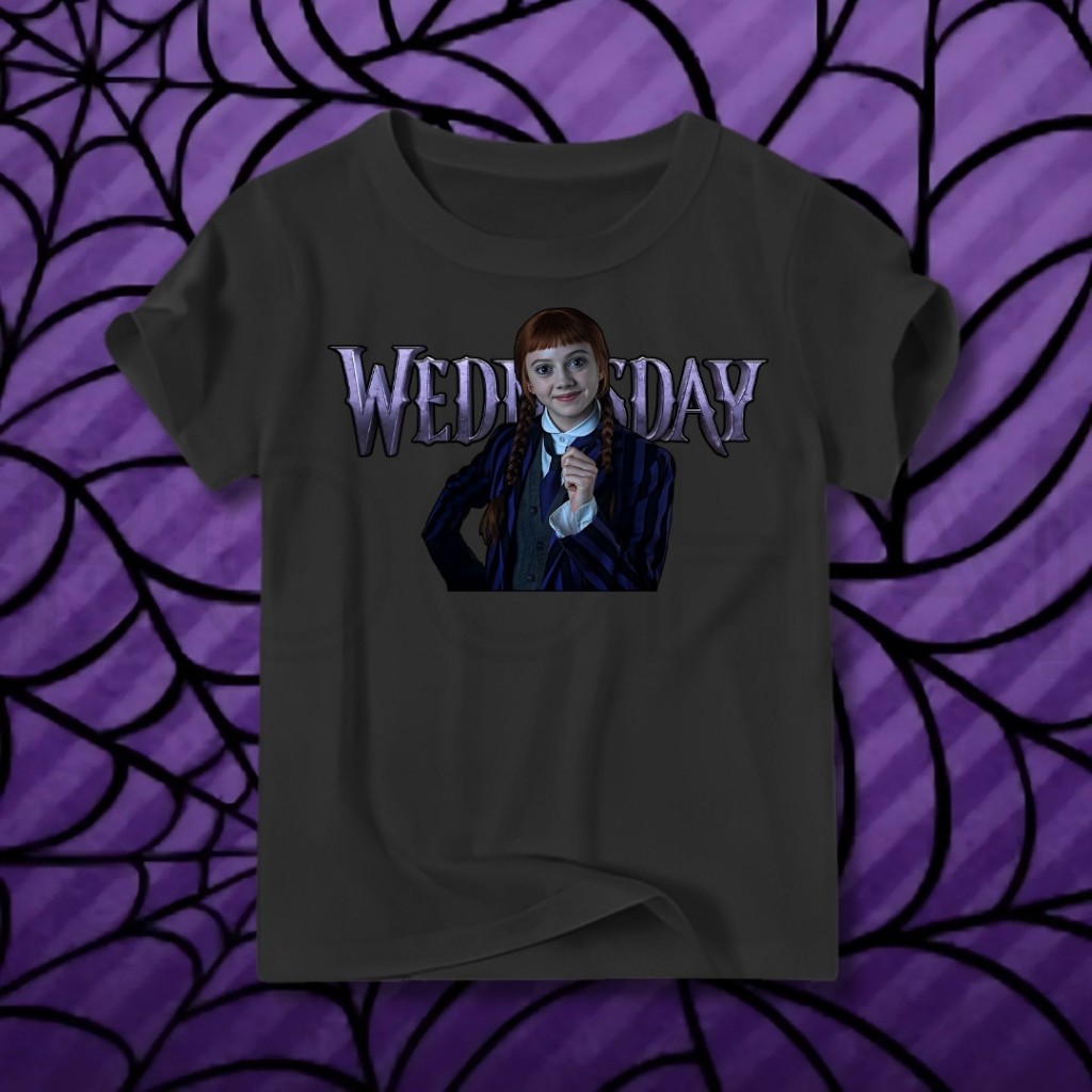 Boohai Agnes de Mille Wednesday Addams Series เสื้อยืดเด็ก | เสื้อผ้าเด็ก Baby Terry | เสื้อยืดพิมพ์