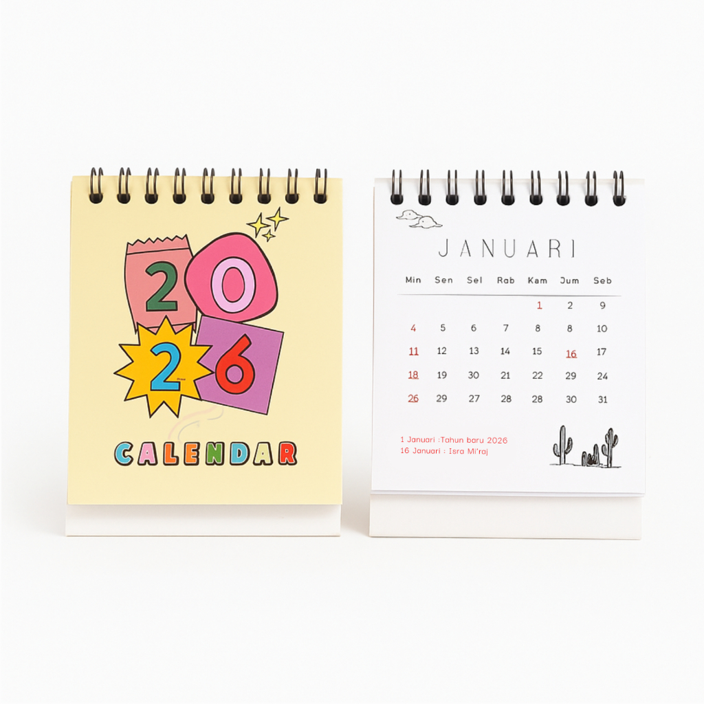 DESK CALENDAR - 2026 CALENDAR - MINI DESK CALENDAR - AESTHETIC CALENDAR
