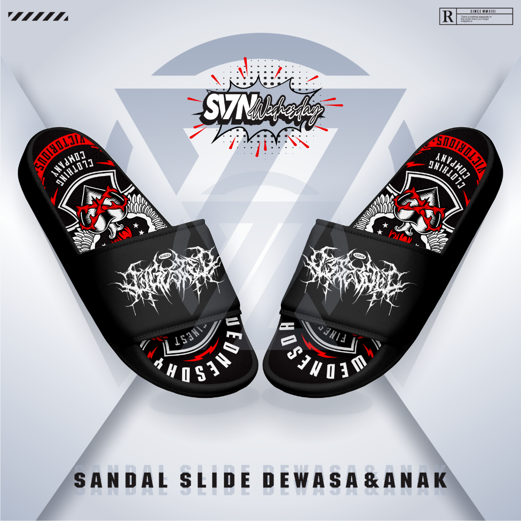 KINGS 0135P รองเท้าแตะ Slop พิมพ์ลายสําหรับผู้ใหญ่ UK 36-44 และเด็ก 26-35 ผู้ชายผู้หญิง Distro รองเท