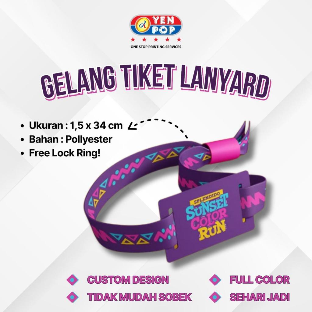 CUSTOM 2 ซม.กันน้ํา LANYARD EVENT BRACELET SATIN WRISTBAND LOCK I ตั๋วคอนเสิร์ตเชือกเส้นเล็กที่กําหน