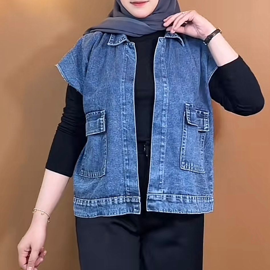 JUMBO JEANS VEST / OVERSIZE JEANS JACKET VEST / LISA OUTER JEANS / CASSANDRA JACKET OVERSIZE VEST