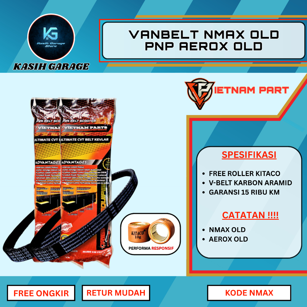 VANBELT V-BELT NMAX และ AEROX KEVLAR AID MATERIAL VIETNAM PART BRAND