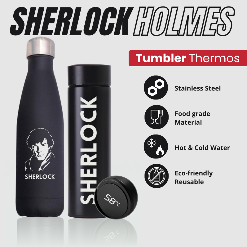 TERMOS SHERLOCK HOLMES - TUMBLER THERMOS โลโก้ออกแบบที่กําหนดเอง SHERLOCK HOLMES