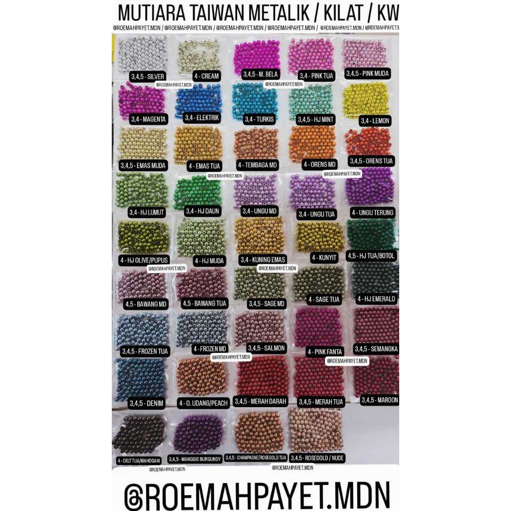 (1/1) 3 MM - LIGHTNING TAIWAN PEARL / METALLIC PEARL / JAPANESE KW PEARL / SEMI JAPANESE PEARL