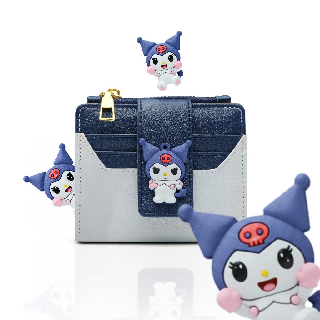 Abraar Kadabra - กระเป๋าสตางค์ Kuromi cinnamorol Sanrio น่ารักทําจากหนังสังเคราะห์พร้อมช่องใส่การ์ด 